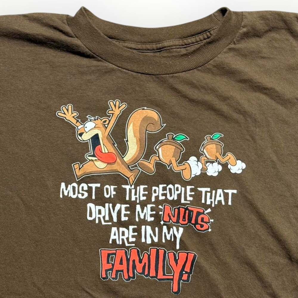Vintage 90s Y2K Squirrel T Shirt Nature Tee Humor Funny Family Alstyle Mens XL